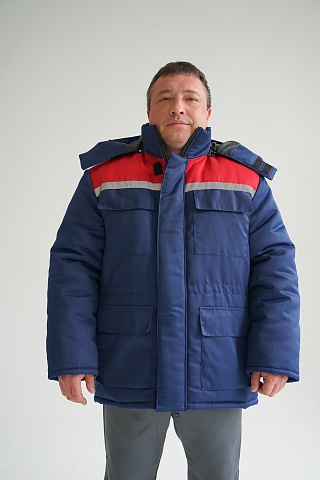 Куртка зимняя сине-красная